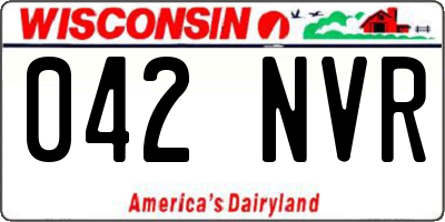 WI license plate 042NVR
