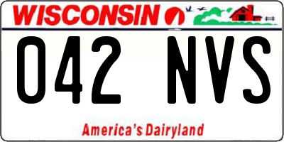 WI license plate 042NVS