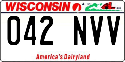WI license plate 042NVV