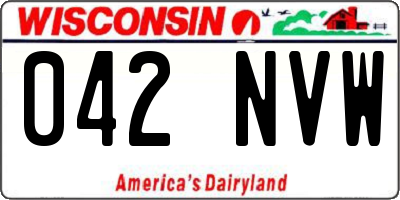 WI license plate 042NVW