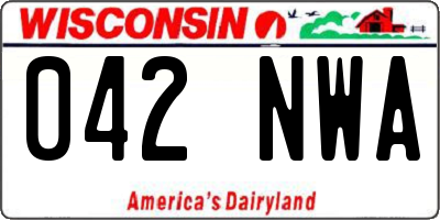 WI license plate 042NWA