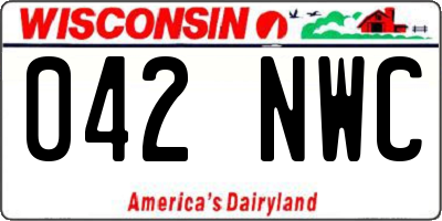 WI license plate 042NWC