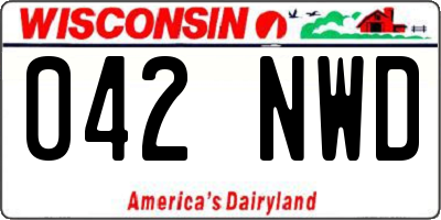 WI license plate 042NWD