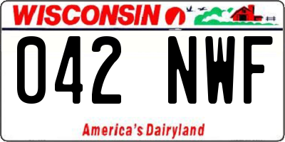 WI license plate 042NWF