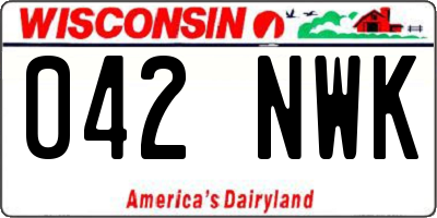 WI license plate 042NWK