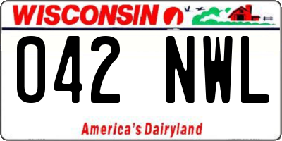 WI license plate 042NWL