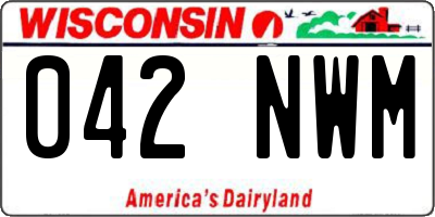 WI license plate 042NWM