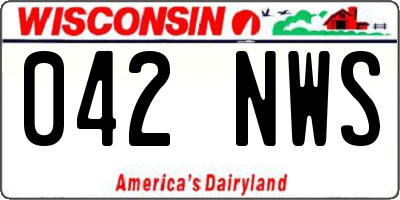 WI license plate 042NWS