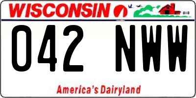 WI license plate 042NWW