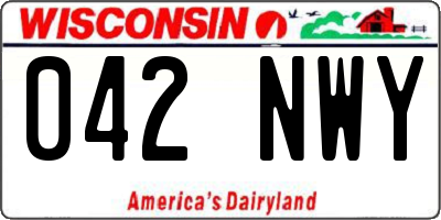 WI license plate 042NWY