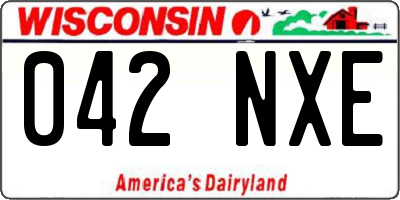 WI license plate 042NXE