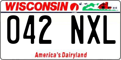 WI license plate 042NXL