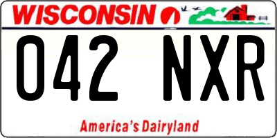 WI license plate 042NXR