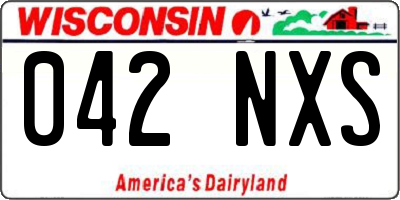 WI license plate 042NXS