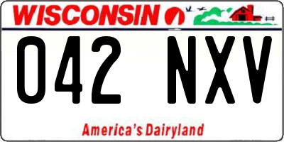 WI license plate 042NXV