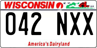 WI license plate 042NXX