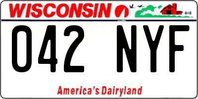 WI license plate 042NYF