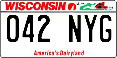 WI license plate 042NYG