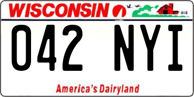 WI license plate 042NYI