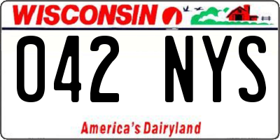 WI license plate 042NYS