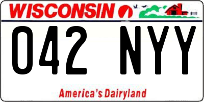 WI license plate 042NYY