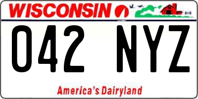 WI license plate 042NYZ