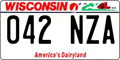WI license plate 042NZA