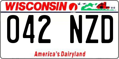 WI license plate 042NZD