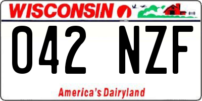 WI license plate 042NZF