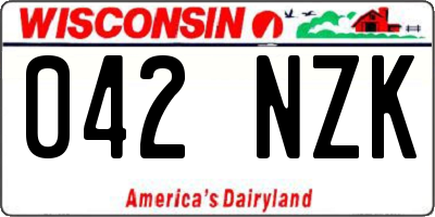 WI license plate 042NZK