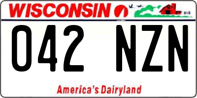 WI license plate 042NZN