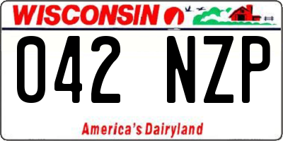 WI license plate 042NZP