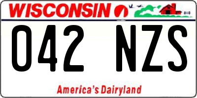 WI license plate 042NZS
