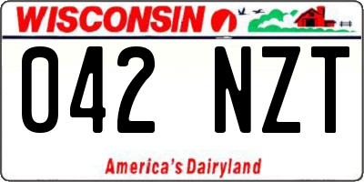 WI license plate 042NZT