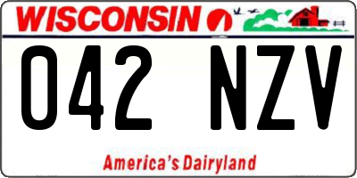 WI license plate 042NZV