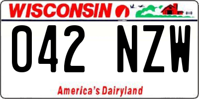 WI license plate 042NZW