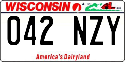 WI license plate 042NZY
