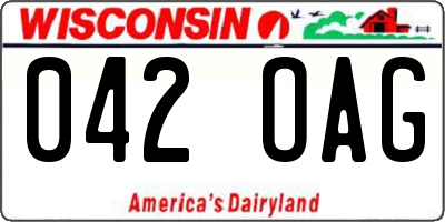 WI license plate 042OAG