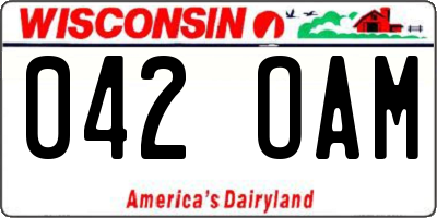 WI license plate 042OAM