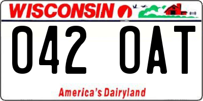 WI license plate 042OAT
