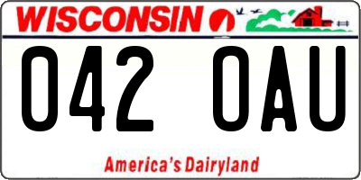 WI license plate 042OAU