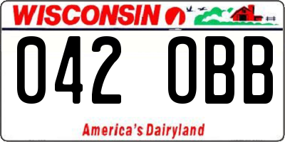 WI license plate 042OBB