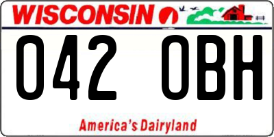 WI license plate 042OBH