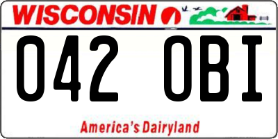 WI license plate 042OBI