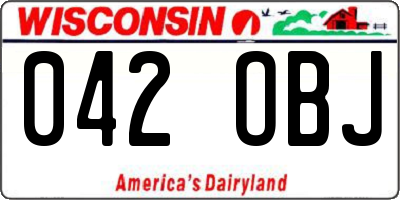 WI license plate 042OBJ