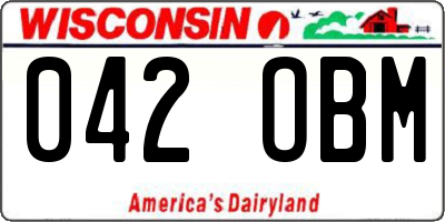 WI license plate 042OBM