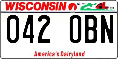 WI license plate 042OBN