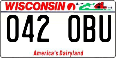 WI license plate 042OBU