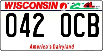 WI license plate 042OCB