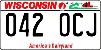 WI license plate 042OCJ